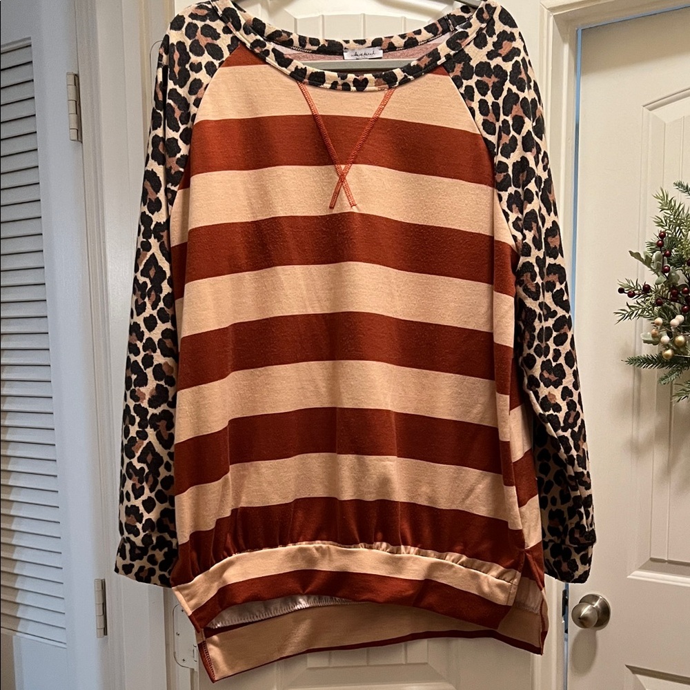 White Birch Leopard Print Sweater